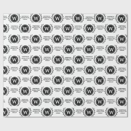 Papel de Presente Elegante com Monograma para Negó