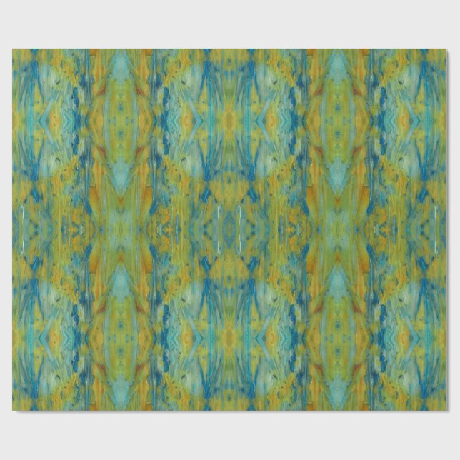 Papel de Presente Elegante com Padrão de Primavera (Aberto)
