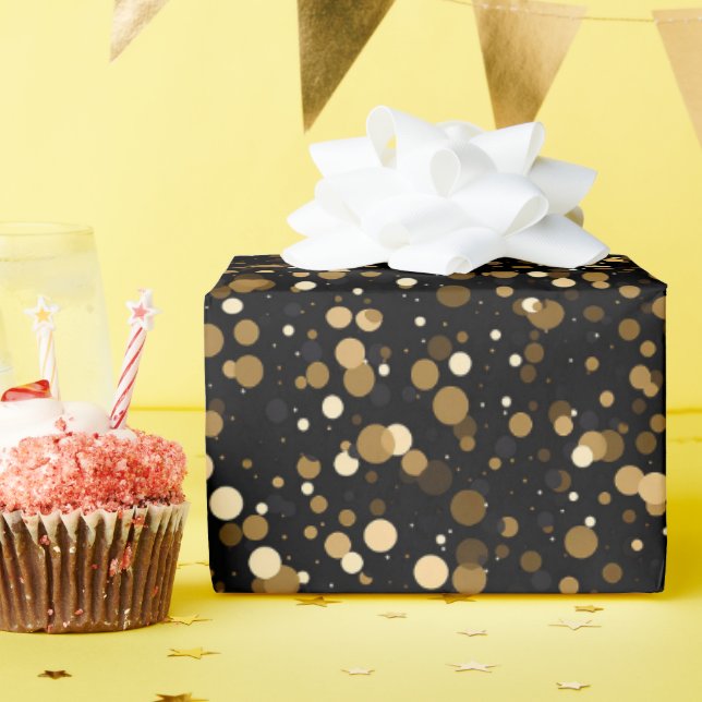 Papel De Presente Elegante confetti com padrão (Festa de aniversário)