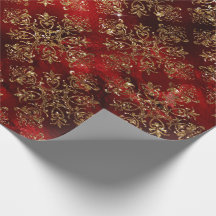 Elegante de Damasco de Natal Dourado no Natal