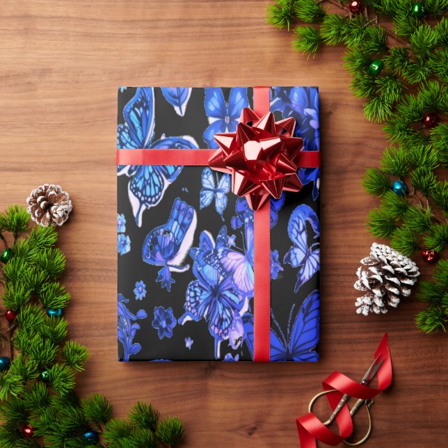Papel De Presente Elegante de Wrapping Preto Cósmico (Presente de Natal)