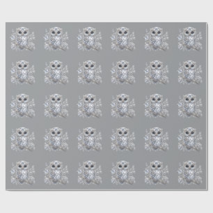 Papel De Presente Elegante Decoração Noturna Mágica Botânica de Coru