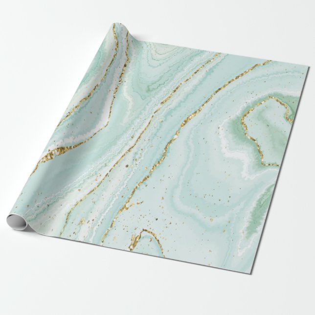 Papel De Presente elegante design de mármore líquido pintado à mão c (Desenrolado)