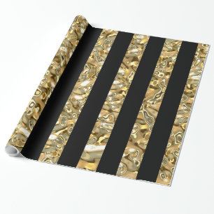 Papel De Presente Elegante Dourado e Preto Strike