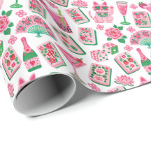 Elegante e Excêntrico Rosa e Verde Festa de Mahjon