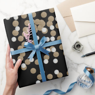 Papel De Presente elegante e moderno partido Dourado Confetti Folida