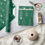 Papel De Presente Elegante Emerald Green Christmas Pine Trees<br><div class="desc">Um simples e elegante padrão de árvore de Natal para embrulho festivo de presentes.</div>