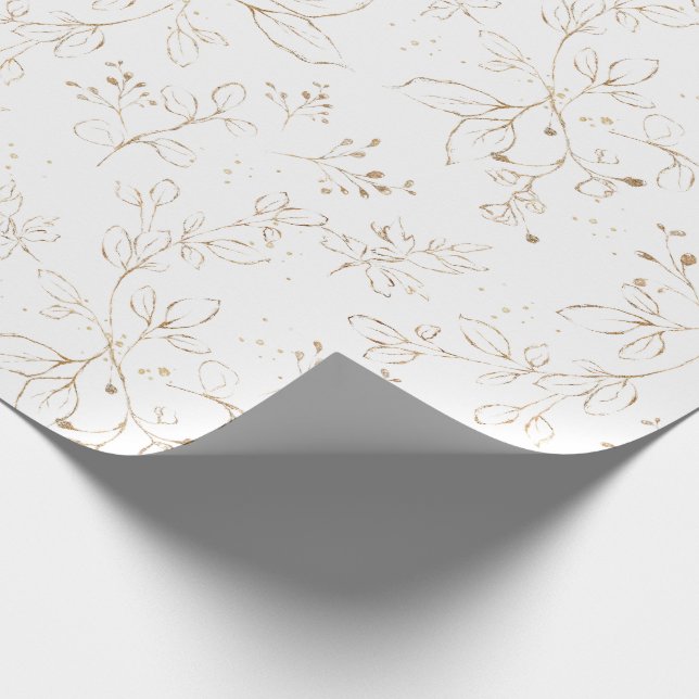 Papel De Presente Elegante Eucalyptus deixa o Faux Bonito (Ponta)