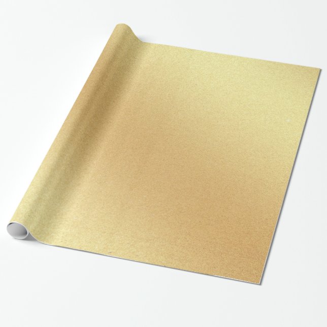Papel De Presente Elegante Faux Dourado Glitter Moderno Ouro brilhan (Desenrolado)