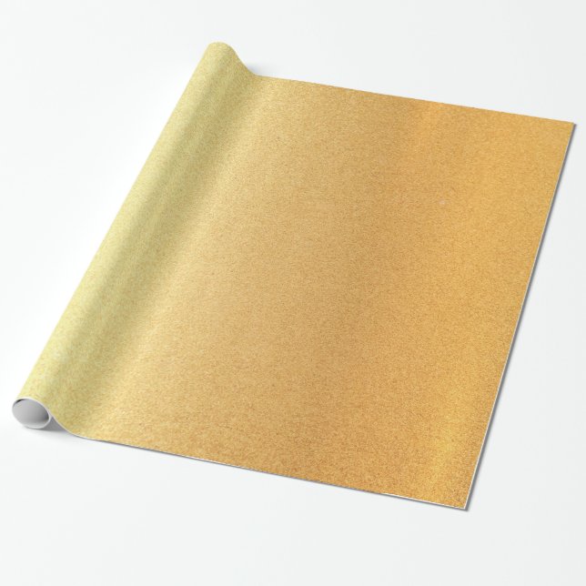Papel De Presente Elegante Faux Dourado Glitter Moderno Ouro brilhan (Desenrolado)