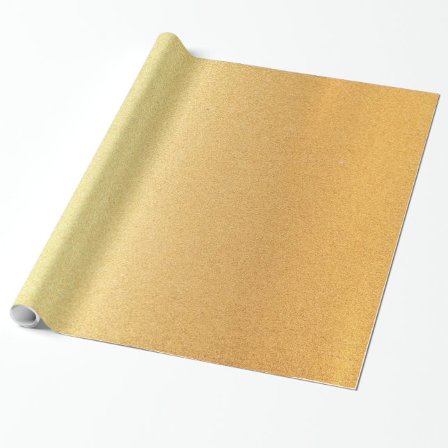 Papel De Presente Elegante Faux Dourado Shiny Modern Ouro brilhante  (Desenrolado)