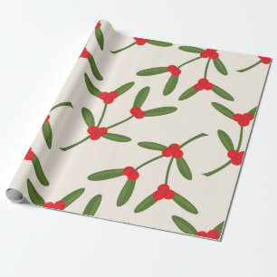 Papel De Presente Elegante Férias de Natal Bagas de Inverno