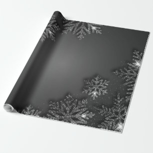 Papel De Presente Elegante Festa da Neve Prateada