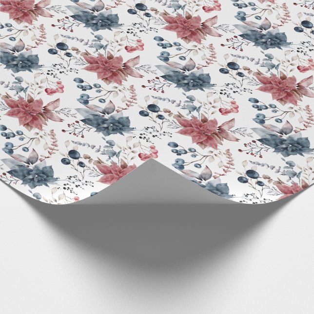 Papel De Presente Elegante Floral (Ponta)
