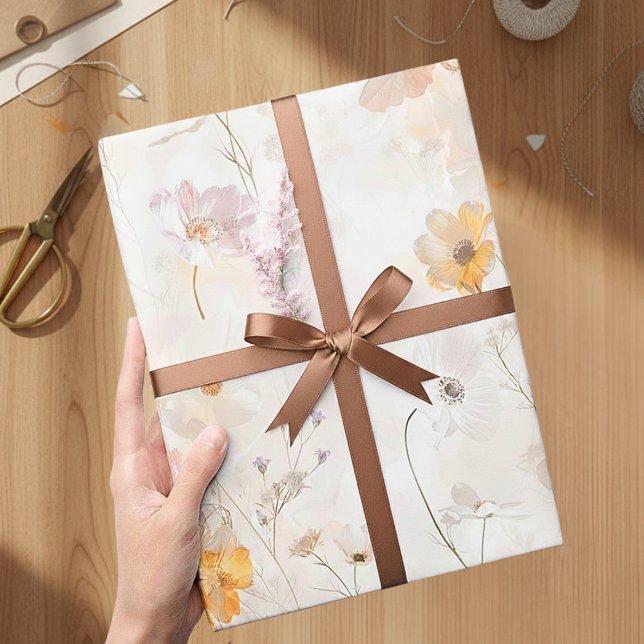 Papel De Presente Elegante Floral Aquarela (Criador carregado)
