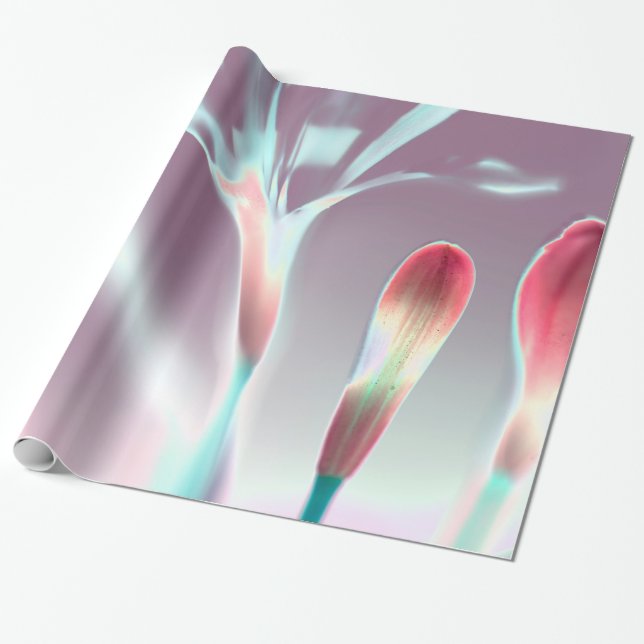 Papel De Presente Elegante Floral Design Glossy (Desenrolado)
