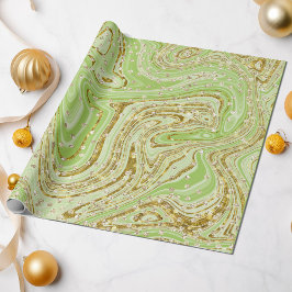 Papel De Presente Elegante Green Sparkle suga sequências de brilho