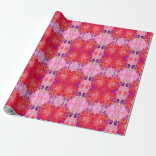 Papel De Presente Elegante Hydrangea Limelight Roxa e Laranja