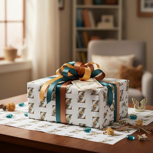 Papel De Presente Elegante letra boêmia floral Y