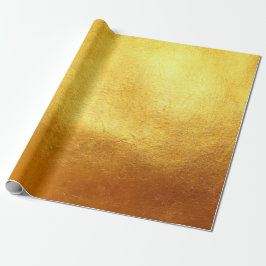 Papel De Presente Elegante Luxuoso Natal Dourado Falso Folheado