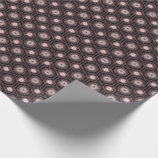 Papel De Presente Elegante Mandala Geométrica em Rosa Dourado
