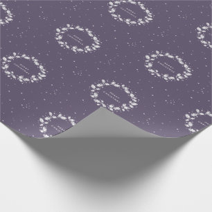 Papel De Presente Elegante Mínimo Escuro, Natal, Holly Wreath