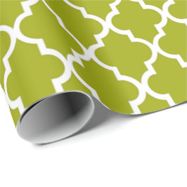 Papel De Presente Elegante, moda, refrescante quatrefoil de verde li