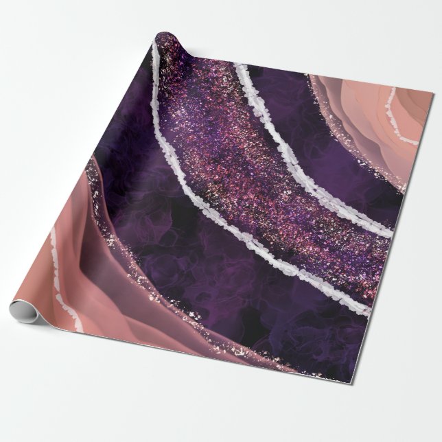 Papel De Presente Elegante Modern Gemstone (Desenrolado)