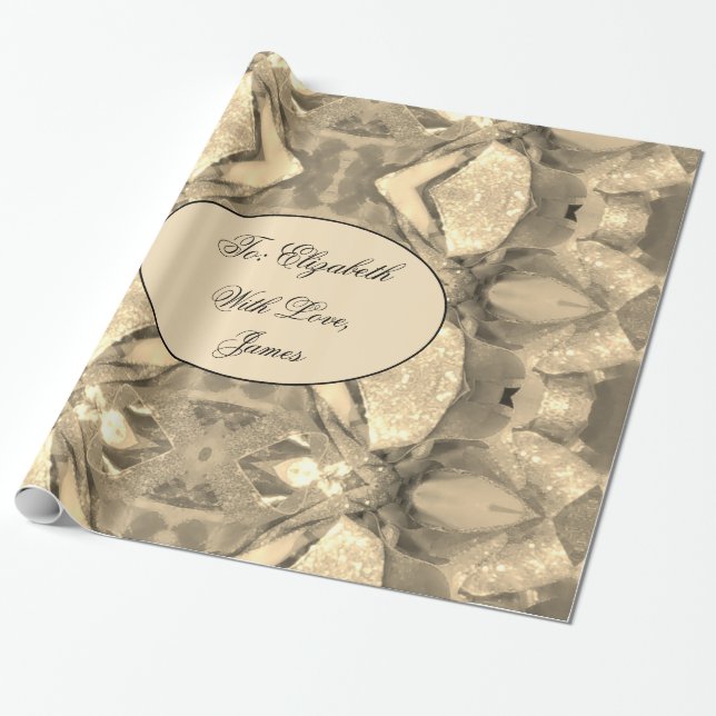 Papel De Presente Elegante Moderno Abstrato de Quic Art Faux Dourado (Desenrolado)