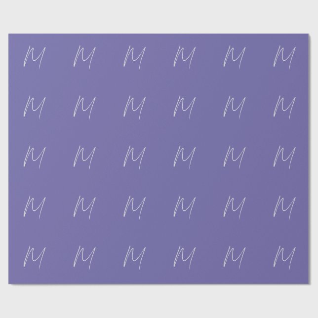 Papel De Presente Elegante Moderno Simples Monograma de Nome Próprio (Aberto)