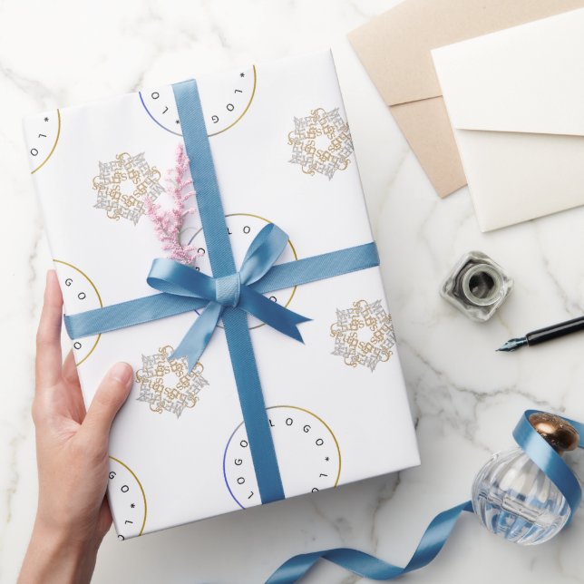 Papel De Presente Elegante Natal Feliz Dourado e Estrela Prateada &  (Presentear)