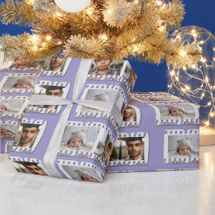 Papel De Presente Elegante Negativo de Filme Roxo para 16 Fotos para