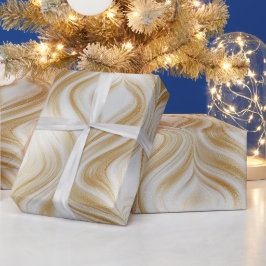 Papel De Presente Elegante Padrão Abstrato Pérola Dourada Brilhante 