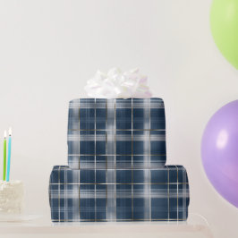 Papel De Presente Elegante padrão xadrez em grade de aço luxuoso pra