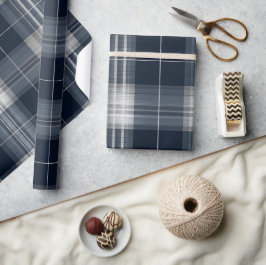 Papel De Presente Elegante padrão xadrez em grade de aço luxuoso pra