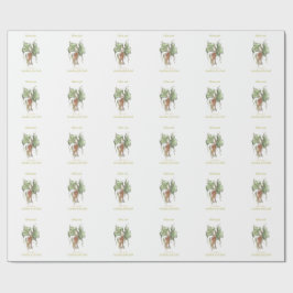 Papel De Presente Elegante Pássaro Botânico