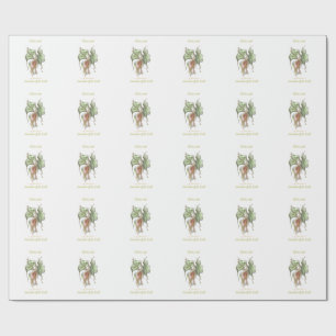 Papel De Presente Elegante Pássaro Botânico
