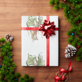 Papel De Presente Elegante Pássaro Botânico