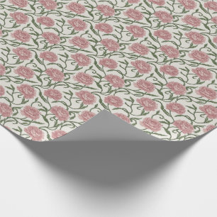 Papel De Presente Elegante Peônia Vintage & Vinha Musgosa Aquarela