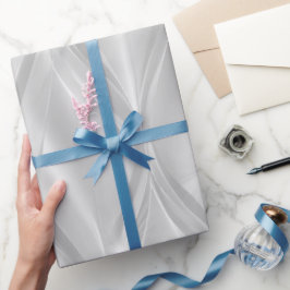 Papel De Presente Elegante Pérola Prata Brilho de Gelo Padrão Abstra
