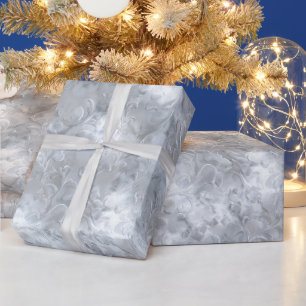 Papel De Presente Elegante Pérola Prata Brilho de Gelo Padrão Abstra