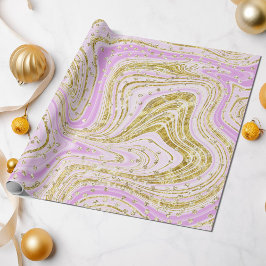 Papel De Presente Elegante Pink Sparkle Swirls Sequências Literárias