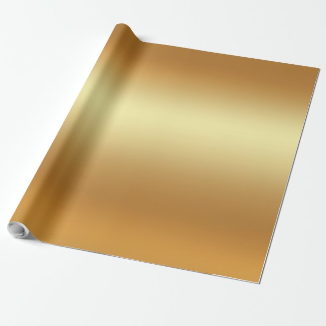 Papel De Presente Elegante Presente Dourado Falso Glamouroso Moderno (Desenrolado)