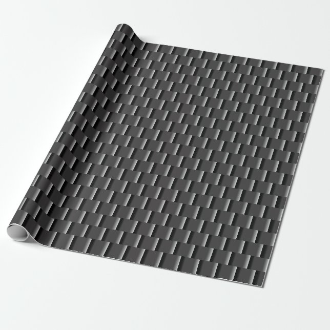 Papel De Presente Elegante Preto para cinza Pequeno Abstrato (Desenrolado)