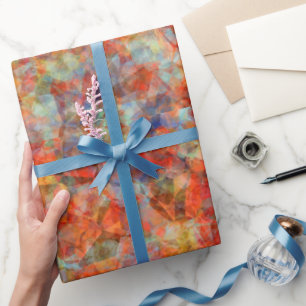 Papel De Presente Elegante Prisma Laranja Queimado