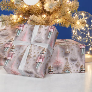 Papel De Presente Elegante quebra-nozes rosa