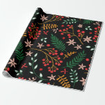 Papel De Presente Elegante Red Christmas Holly Berries Gift<br><div class="desc">O Elegante Red Green Christmas Holly Berries Dotou Papel De Embraiagem.</div>