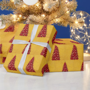 Papel De Presente Elegante Red Deer Moose Dourada Snow Mering Xmas P