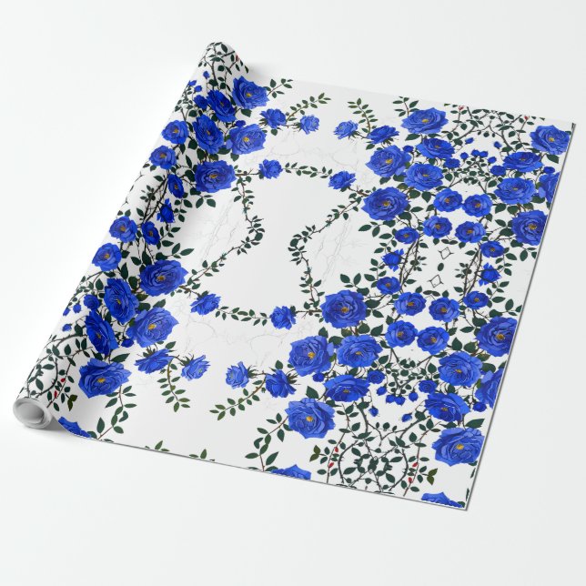 Papel De Presente Elegante Rosa azul (Desenrolado)