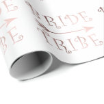 Papel De Presente elegante rosa dourada de tribo design<br><div class="desc">Trendy e na moda que representam um texto de "tribo de noiva" falsa rosa e uma seta. Você pode personalizar o produto escolhendo a cor de fundo.</div>